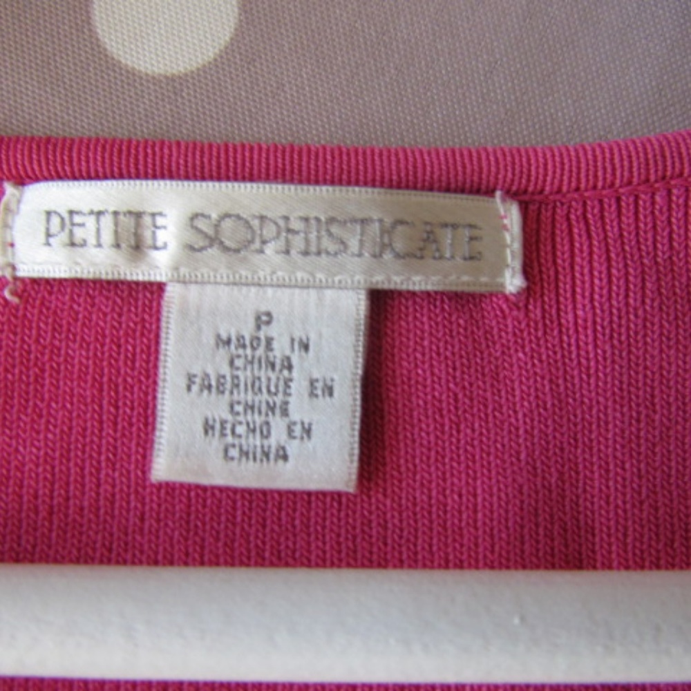 PETITE SOPHISTICATE SWEATER PINK SIZE P 3/4 SLEEVE - Picture 4 of 4